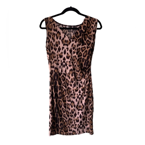 Leopard print v neck sleeveless women’s dress XL NWOT - Picture 1 of 6